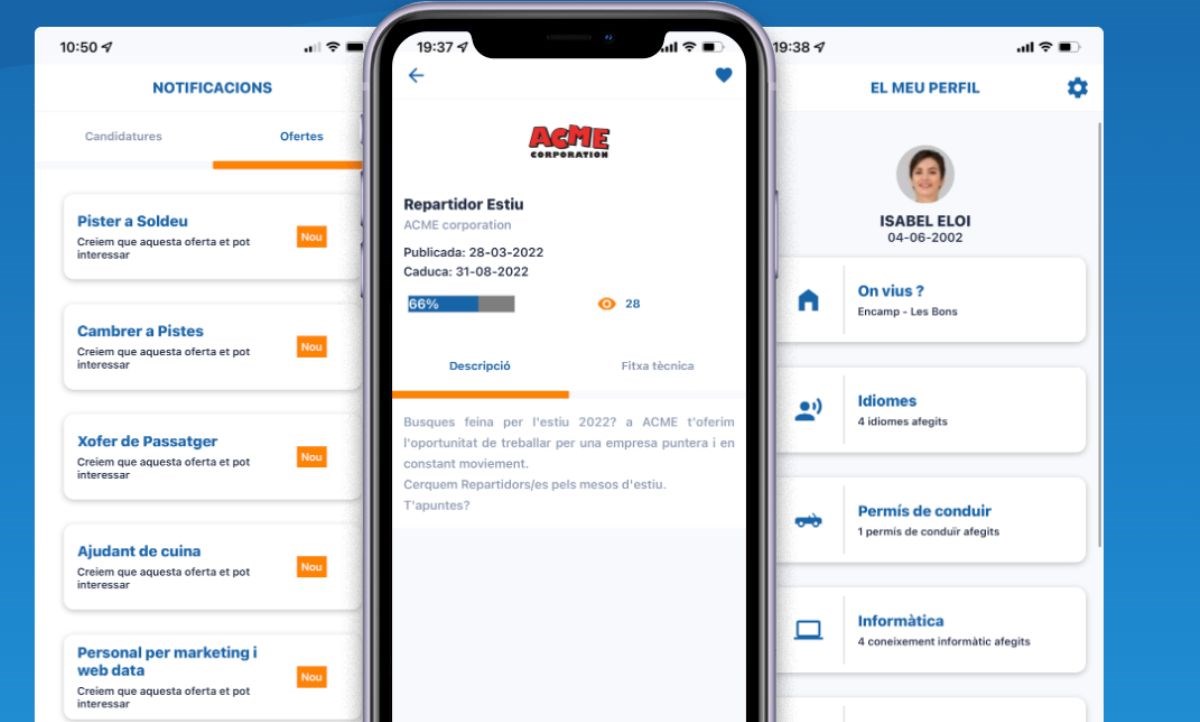 Impuls Jove, l’app que connecta joves i món laboral, supera el miler d’inscrits