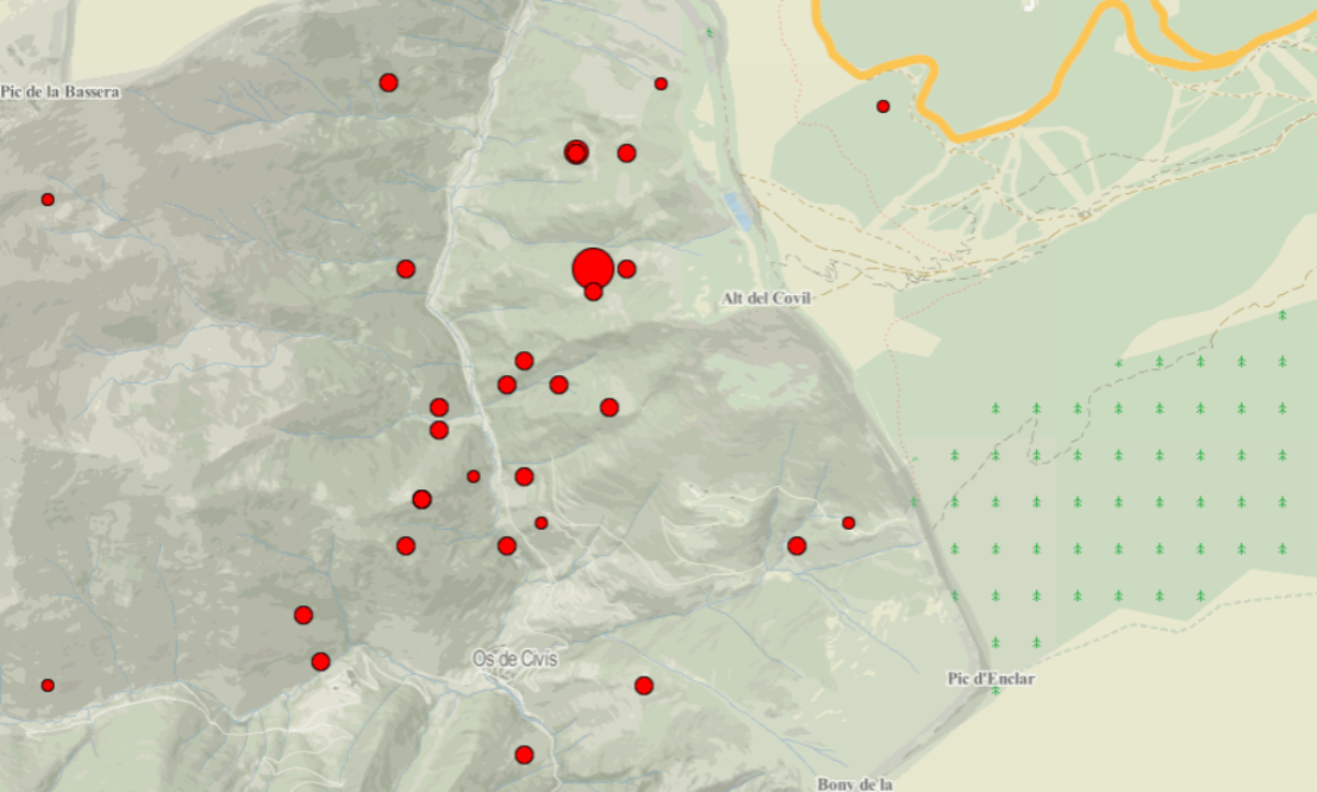 S’enregistren més de 30 rèpliques del terratrèmol de magnitud 3.8 de l’Alt Urgell
