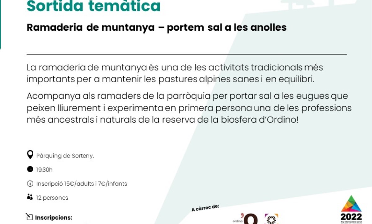 Sortida temàtica: 'Ramaderia de muntanya; portem la sal a les anolles i els cavalls'